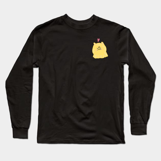 Cute Pomeranian Illustration Long Sleeve T-Shirt by KodiakMilly